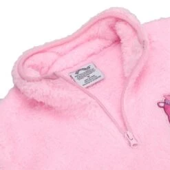 Squishmallows Squshmallows Lola The Unicorn Patch Long Sleeve Pink Youth Girl's Faux Shearling Quarter Zip Pullover -Squishmallows GUEST 0512993e 47bd 405c 9703 c34753aee4ed
