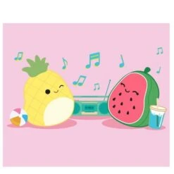 Squishmallows Radio Jam Crew Neck Short Sleeve Cradle Pink Men's T-shirt