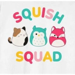 Squishmallows Squish Squad Crew Neck Short Sleeve Men's White T-shirt