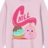 Squishmallows Chill Crew Neck Long Sleeve Cradle Pink Youth Sweatshirt