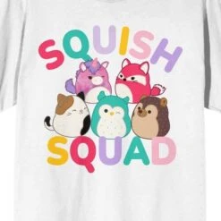 Squishmallows Squish Squad Group Characters Adult White T-shirt