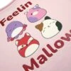 Squishmallows Feelin Mallow Glitter Text Crew Neck Short Sleeve Pink Youth Girl Tee