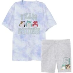Squishmallows Squishmallow Youth Girls Basic Tee & Biker Short Set