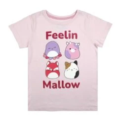 Squishmallows Feelin Mallow Glitter Text Crew Neck Short Sleeve Pink Youth Girl Tee -Squishmallows GUEST ff5f8d99 059e 400d a778 4e0556716e8f